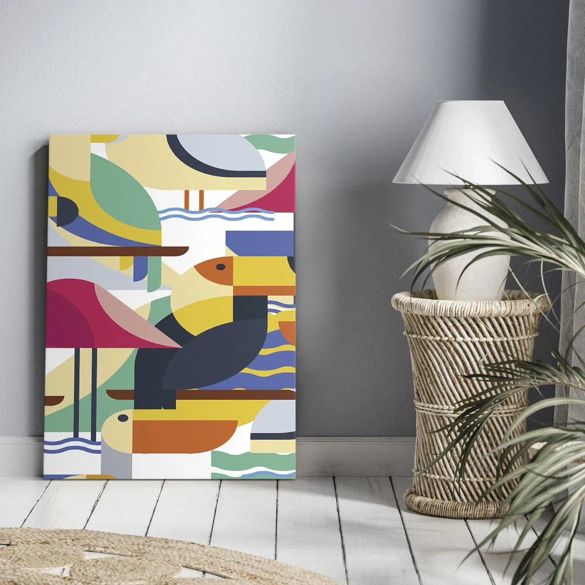 Tablou pe pânză - Cheful păsărilor - 55x100 cm