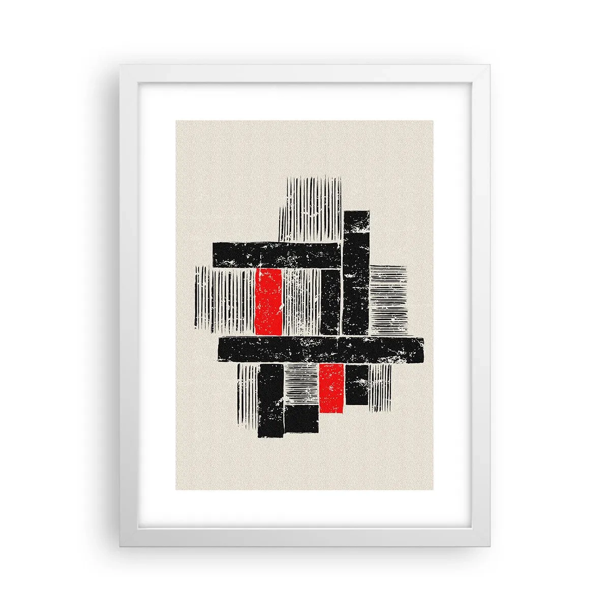 Poster în ramă albă - Roșu și negru - 30x40 cm