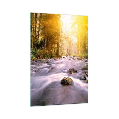 Tablou pe sticlă - Malachit în rame de argint și aur - 80x120 cm