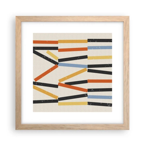 Poster în ramă de stejar deschis - Compoziție la nivel - 30x30 cm