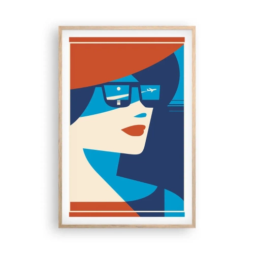 Poster în ramă de stejar deschis - Călătorie în vacanță - 61x91 cm