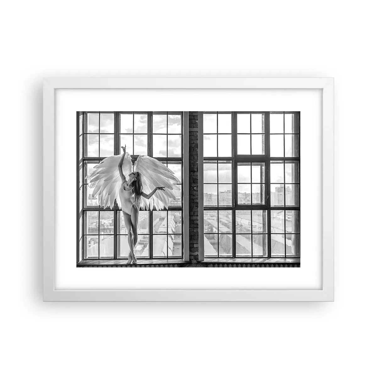 Poster în ramă albă - Orașul îngerilor dansatori? - 40x30 cm