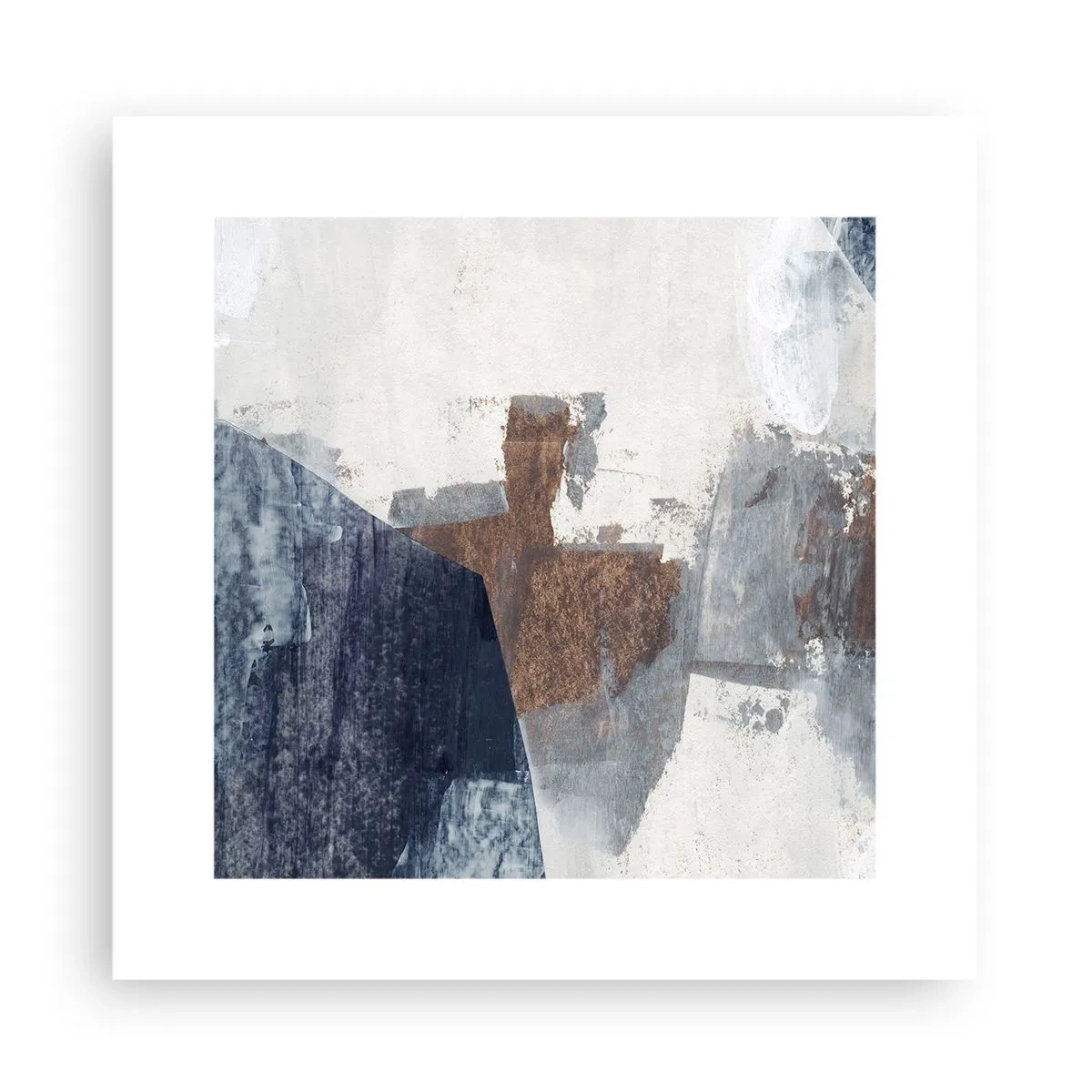 Poster - Forme albastre-maronii - 30x30 cm