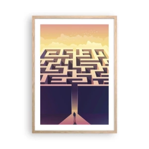 Poster în ramă de stejar deschis - Momentul deciziei - 50x70 cm