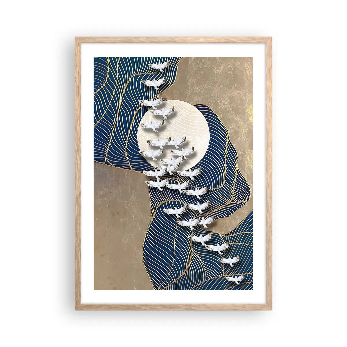 Poster în ramă de stejar deschis - Libertate, rătăcire, comunitate - 50x70 cm