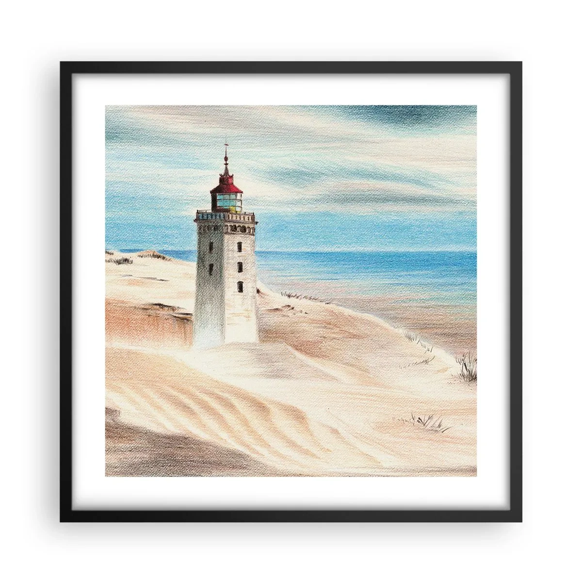 Poster în ramă neagră - Privind mereu marea - 50x50 cm