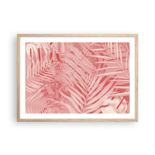 Poster în ramă de stejar deschis - Conceptul roz - 70x50 cm