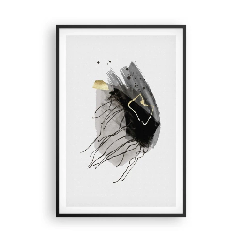 Poster în ramă neagră - Negru și aur - 61x91 cm