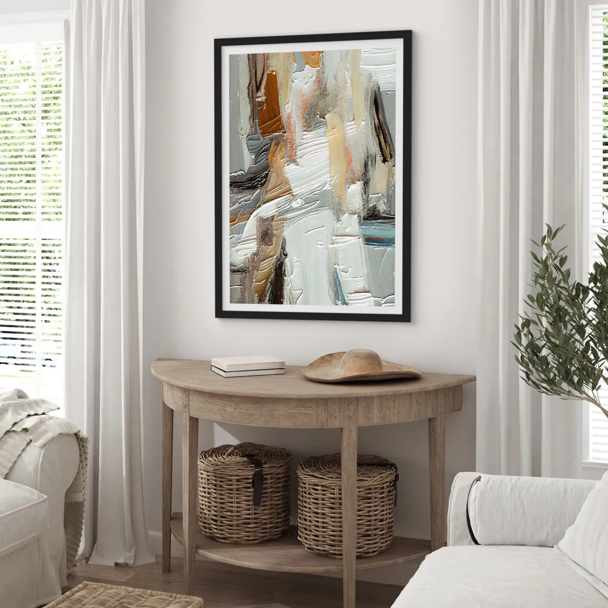 Poster în ramă neagră - Stratificare colorată - 50x70 cm
