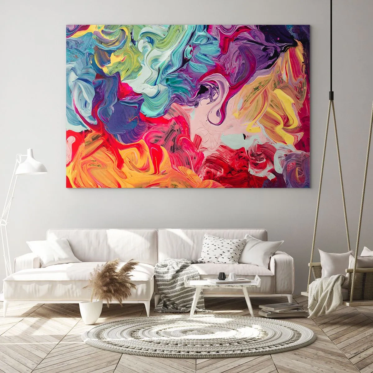 Tablou pe sticlă - Nașterea culorii - 100x70 cm