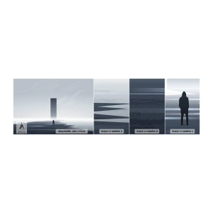 Mostră tapet autocolant Deluxe Sticker - Oportunitate sau amenințare? - Minimalism, Modern, Singurătate - 100x30 cm