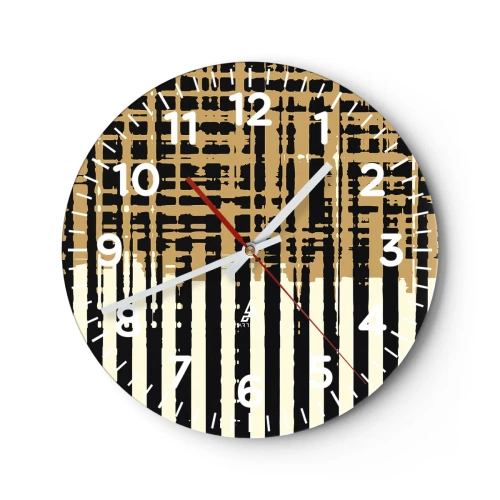 Ceas de perete - Ceas pe sticlă - Abstracție arhitecturală - 30x30 cm