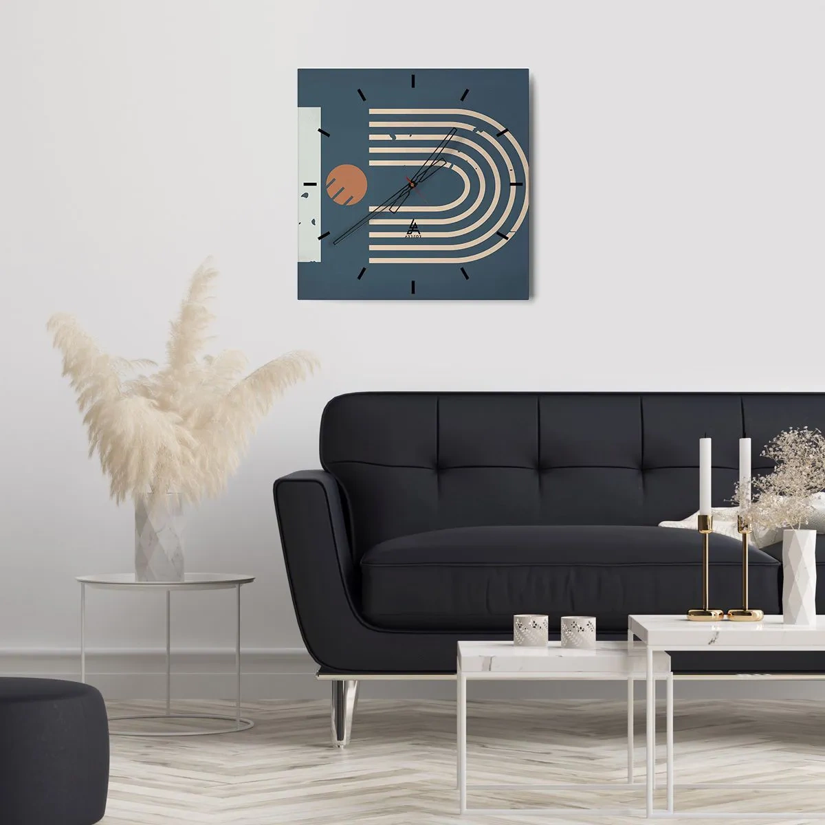 Ceas de perete - Ceas pe sticlă - Geometrie în funcție de rodie - 30x30 cm