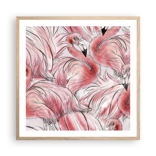 Poster în ramă de stejar deschis - Corpul de balet al păsărilor - 60x60 cm