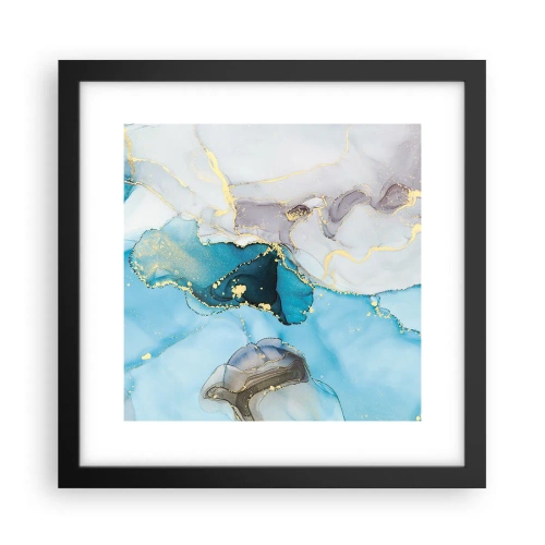 Poster în ramă neagră - Un studiu al întâlnirii dintre gri și turcoaz - 30x30 cm