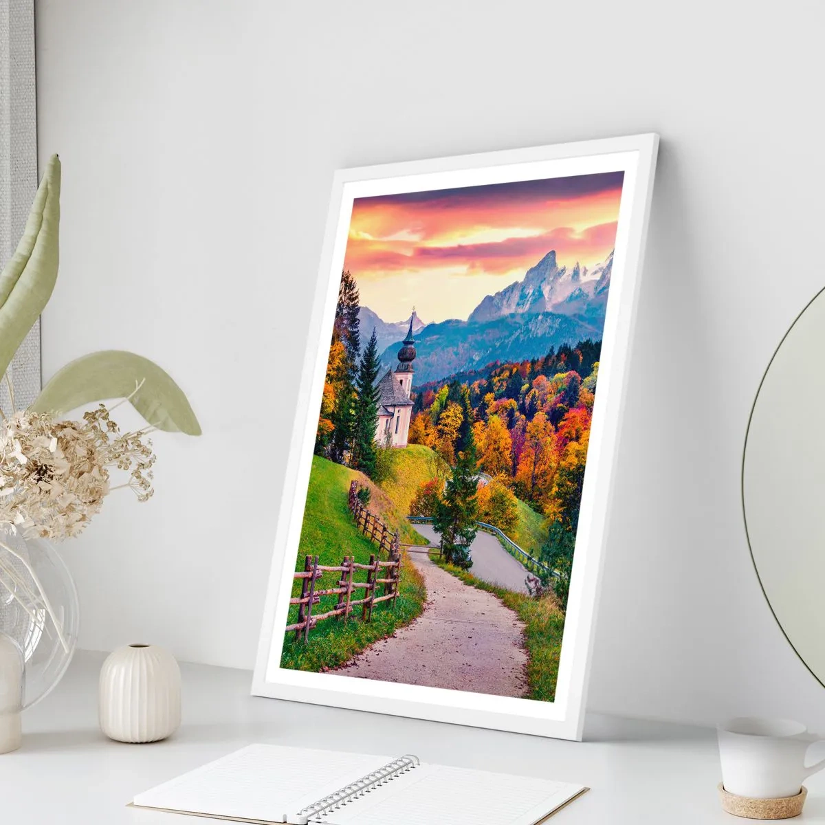 Poster în ramă albă - Un peisaj ca o pictură - 50x70 cm