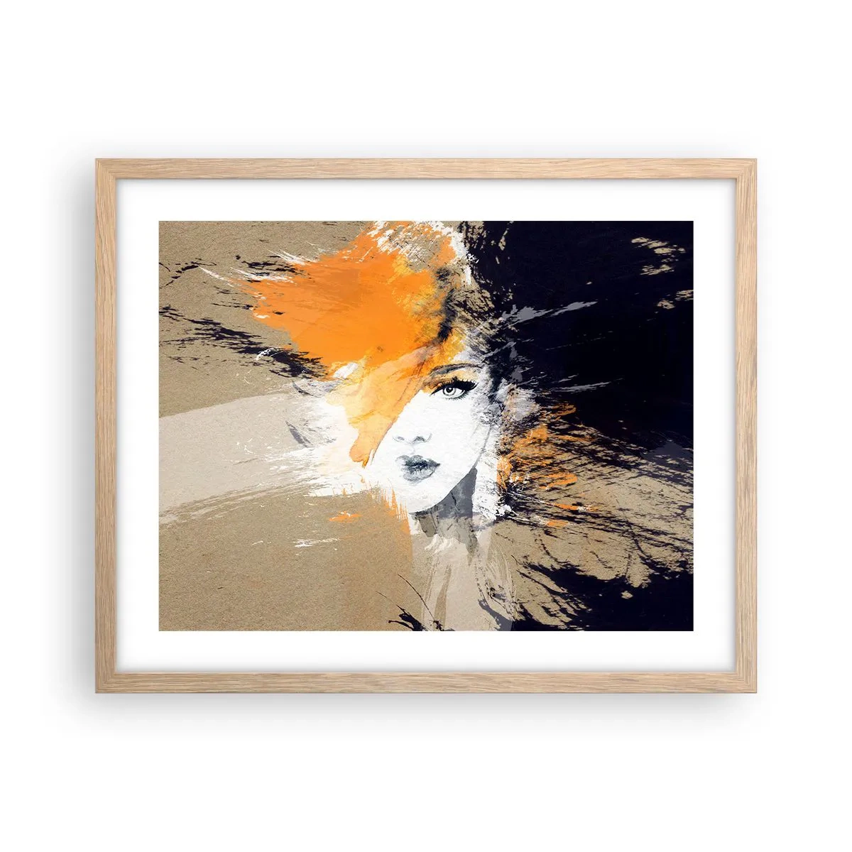 Poster în ramă de stejar deschis - Și se face lumină - 50x40 cm