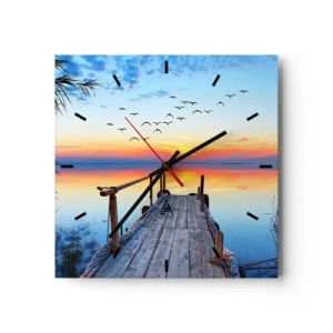 Ceas de perete - Ceas pe sticlă - E timpul să ne întoarcem... - 30x30 cm