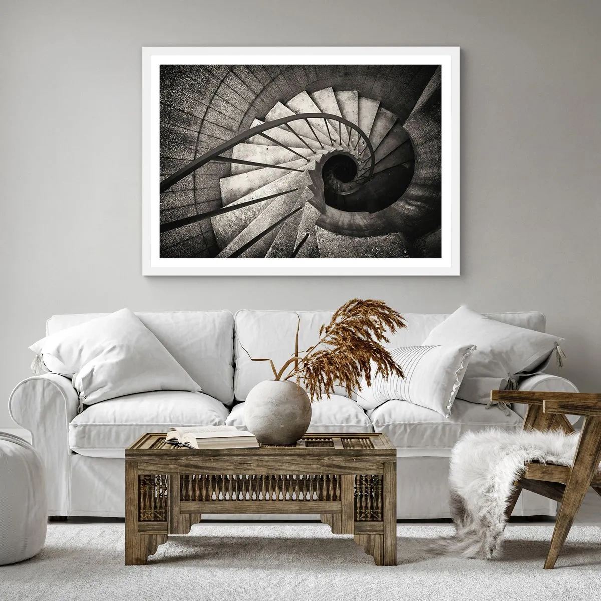 Poster în ramă albă - În sus și în jos - 30x30 cm
