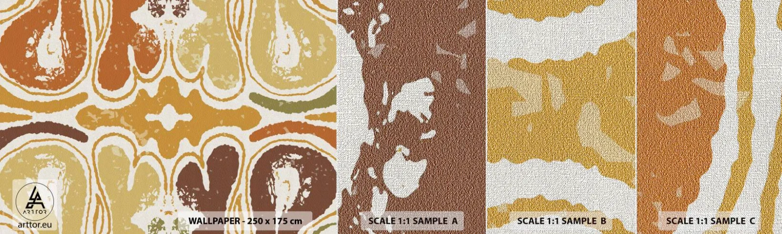 Mostră tapet Premium Canvas - Abstracție sentimentală - În vârstă, Boho, Bucată - 100x30 cm