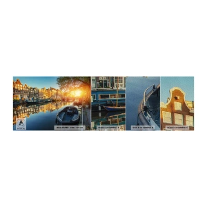 Mostră tapet Premium Sand - Dimineața în Amsterdam - Oraș, Amsterdam, Arhitectură - 100x30 cm