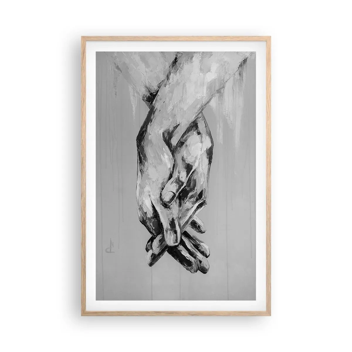 Poster în ramă de stejar deschis - Începutul... - 61x91 cm