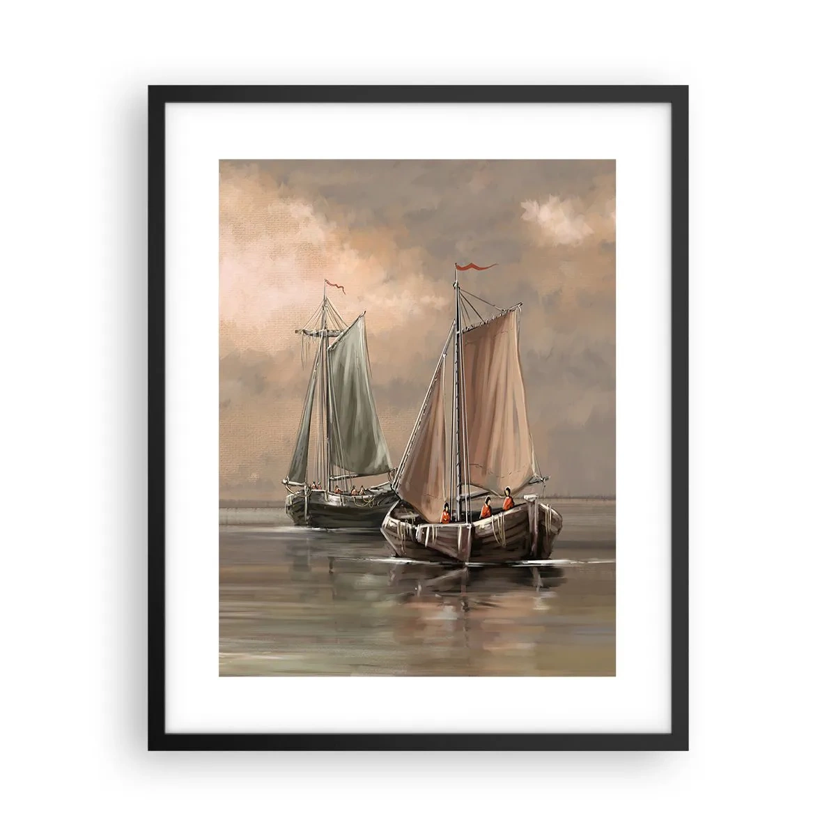 Poster în ramă neagră - Întoarcerea marinarilor - 40x50 cm