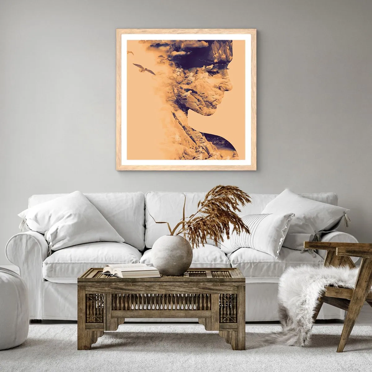 Poster în ramă de stejar deschis - Frumoasă prin natura - 60x60 cm