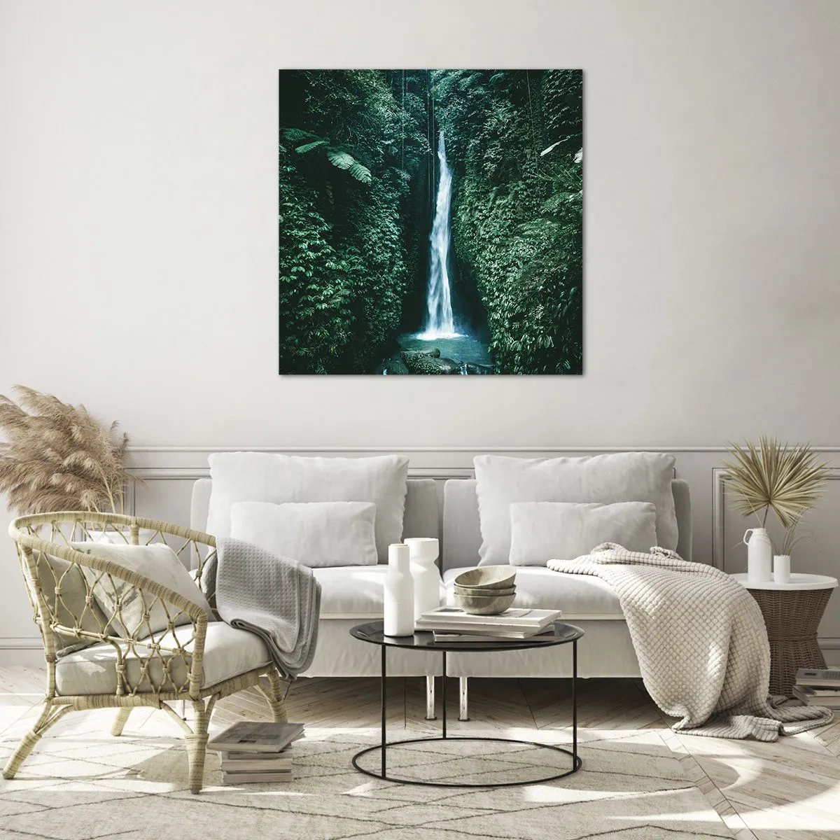 Tablou pe sticlă - Băi tropicale - 40x40 cm