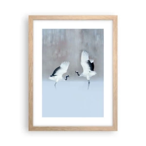 Poster în ramă de stejar deschis - Dansând în ceață - 30x40 cm