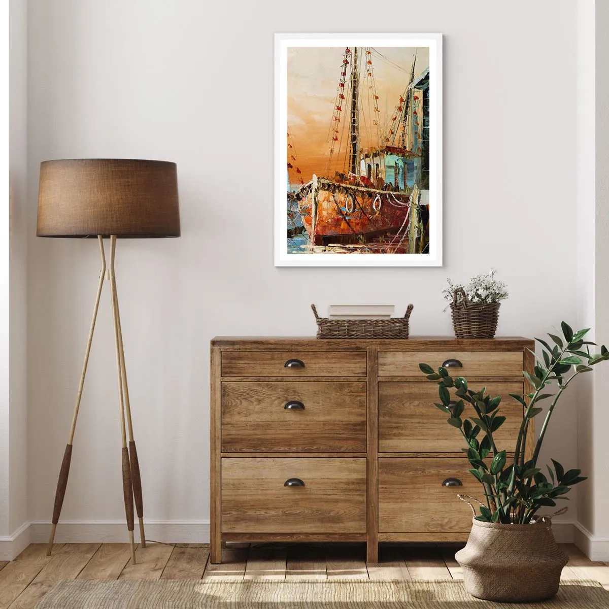Poster în ramă albă - Întoarcere pașnică - 70x100 cm