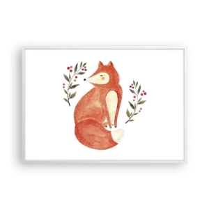 Poster în ramă albă - Micuțul roșcat - 100x70 cm