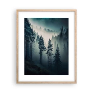 Poster în ramă de stejar deschis - Dimineața de munte - 40x50 cm
