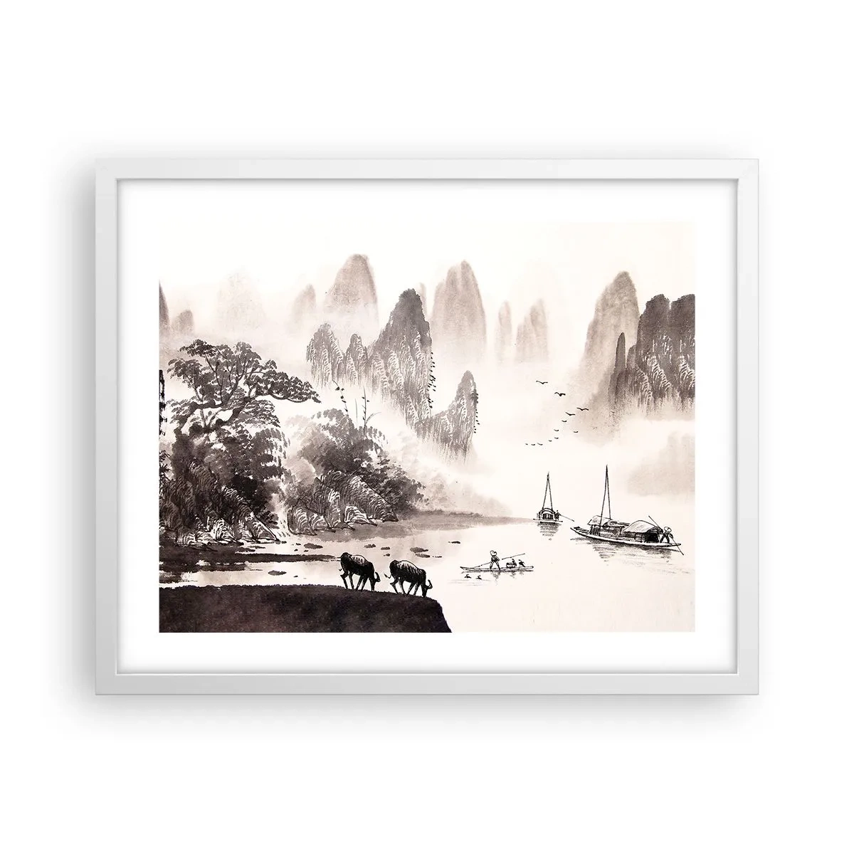 Poster în ramă albă - Viața exotică de zi cu zi a Estului - 50x40 cm