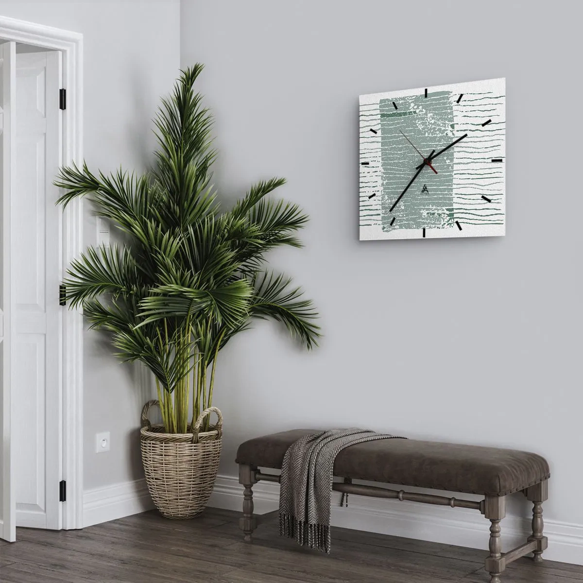 Ceas de perete - Ceas pe sticlă - Abstracție marină - 40x40 cm