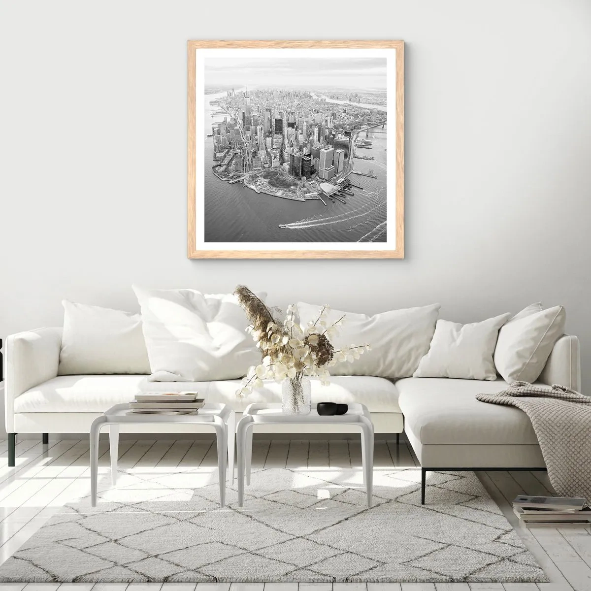 Poster în ramă de stejar deschis - Cum să nu iubești? - 60x60 cm