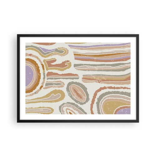 Poster în ramă neagră - Secțiuni colorate - 70x50 cm