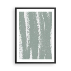 Poster în ramă neagră - O compoziție minimalistă în nuanțe de verde și alb - 50x70cm - Abstracție în stil de iarnă - Decorațiune modernă pentru perete pentru living și dormitor ARTTOR