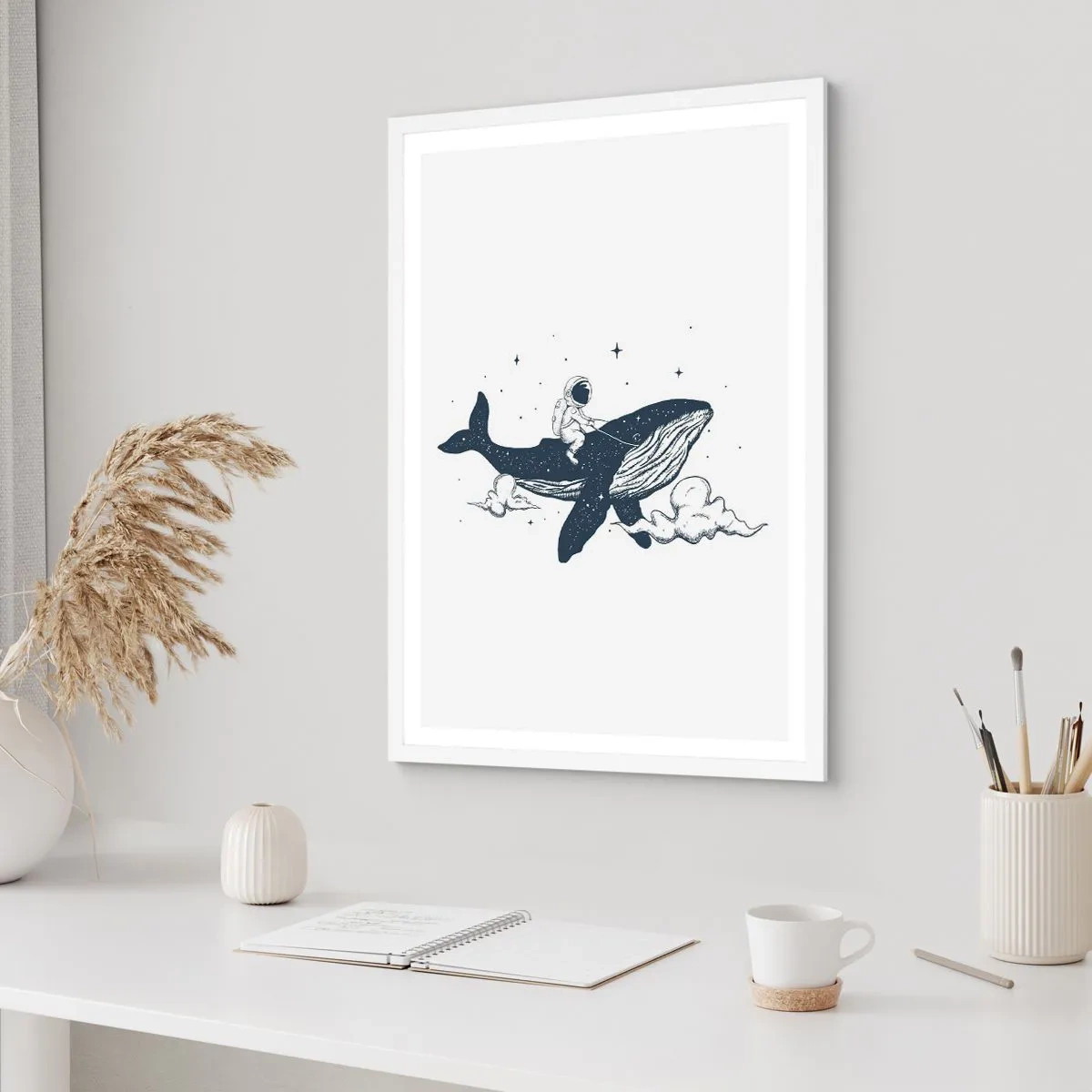 Poster în ramă albă - Aventura spațială - 40x50 cm