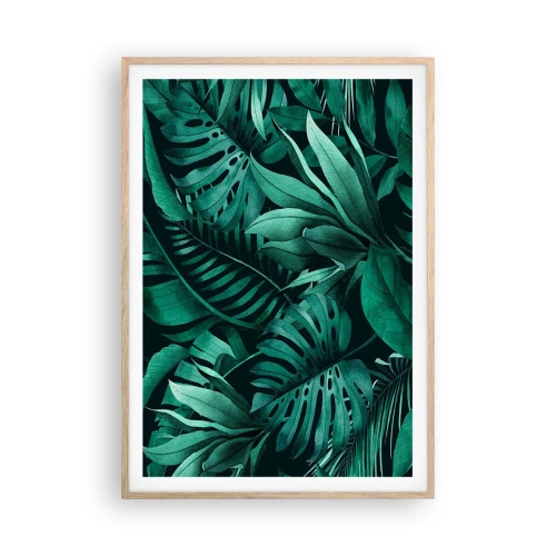 Poster în ramă de stejar deschis - Profunzimea verdelui tropical - 70x100 cm