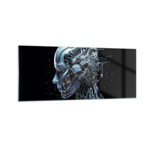 Tablou pe sticlă - Tehnologia este o femeie - 100x40 cm