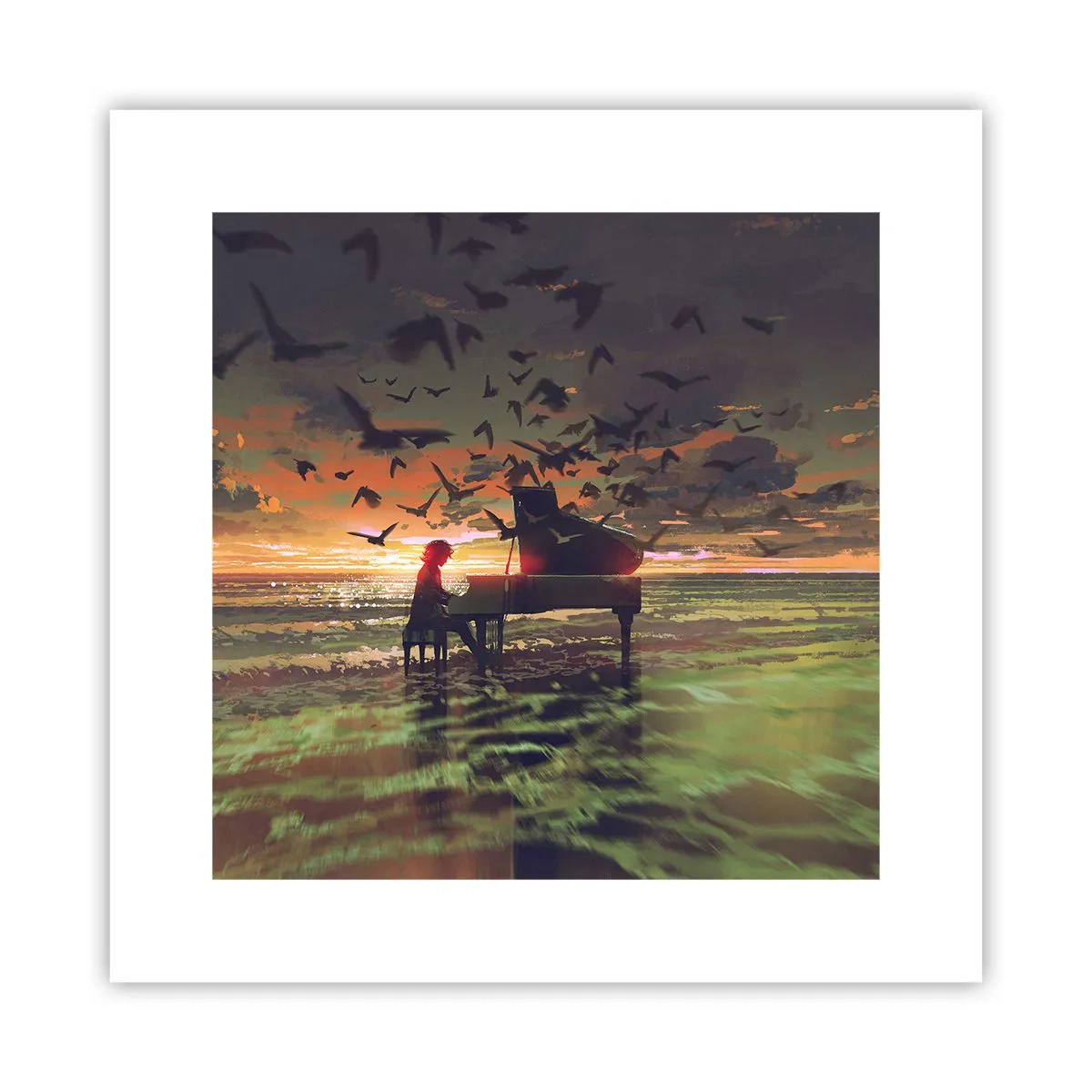 Poster - Concert pentru pian și valuri - 30x30 cm