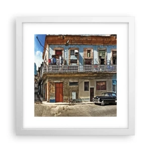 Poster în ramă albă - Sentimente cubaneze - 30x30 cm