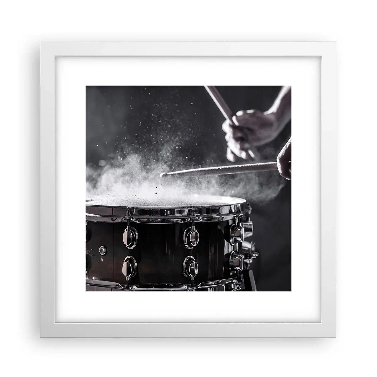 Poster în ramă albă - Pulsul muzicii - 30x30 cm