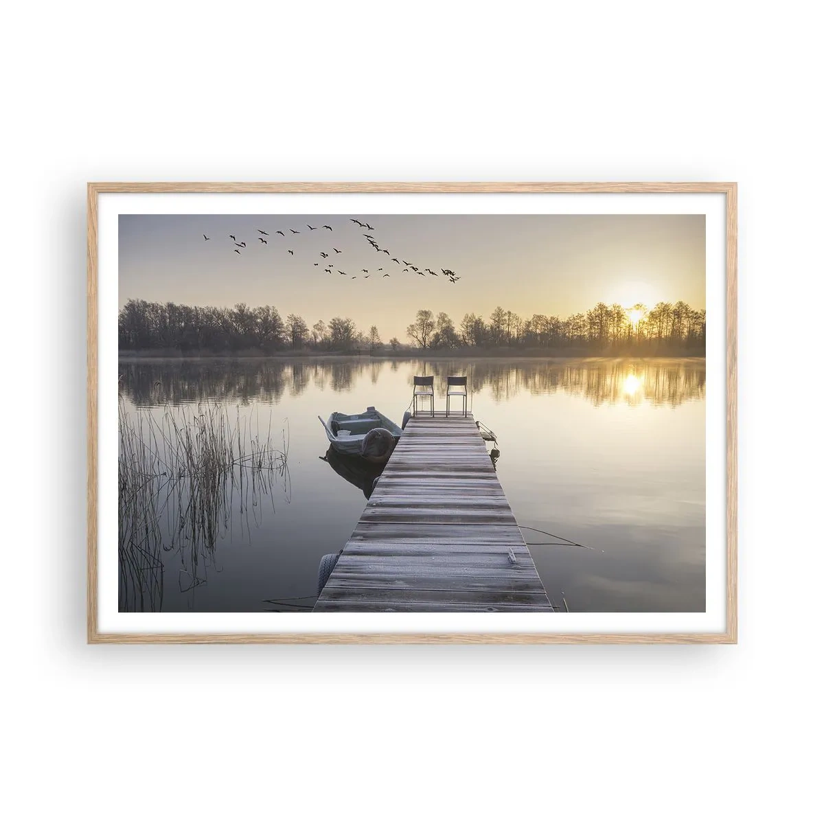 Poster în ramă de stejar deschis - O să mă întorc în curând - 100x70 cm