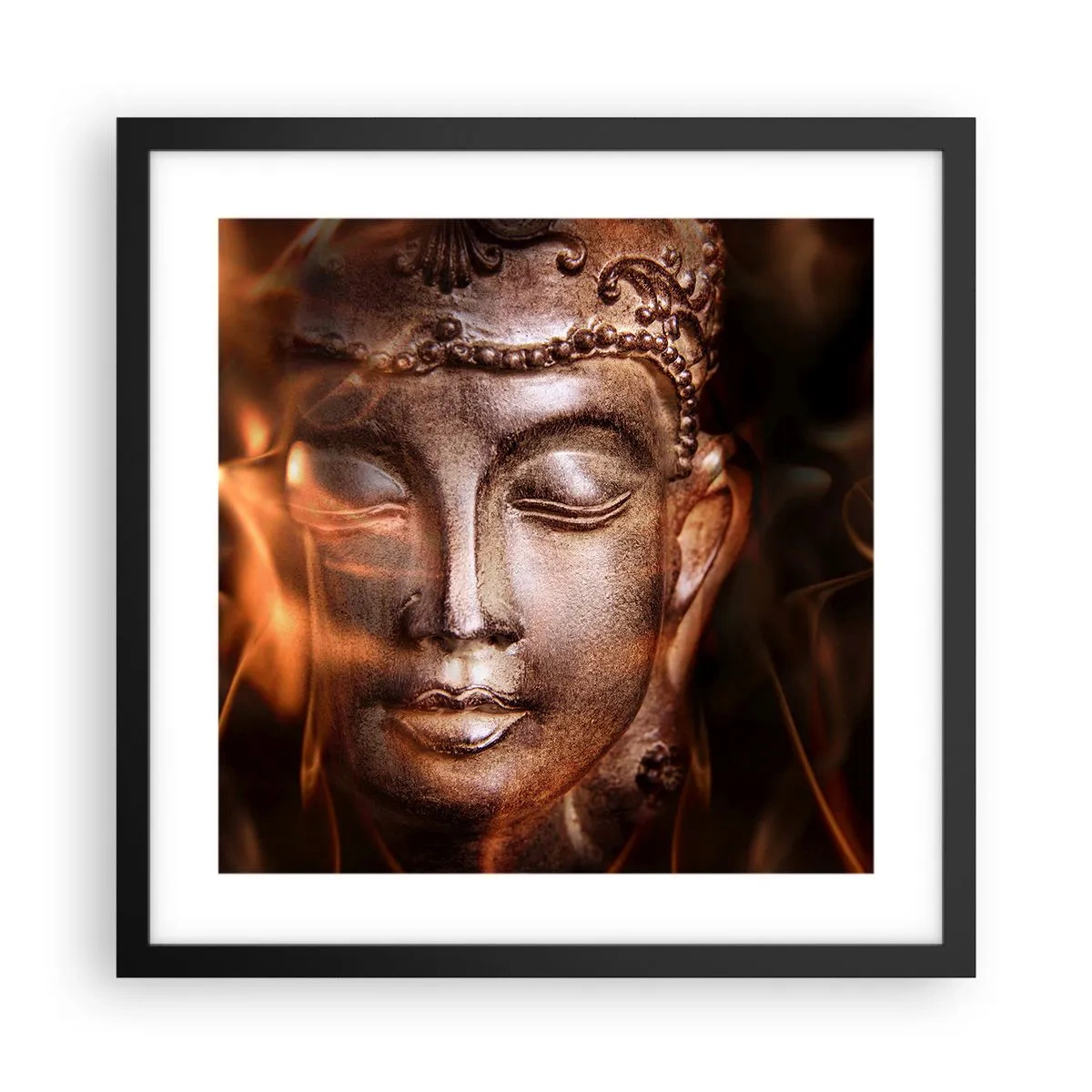 Poster în ramă neagră - Există doar aici și acum - 40x40 cm