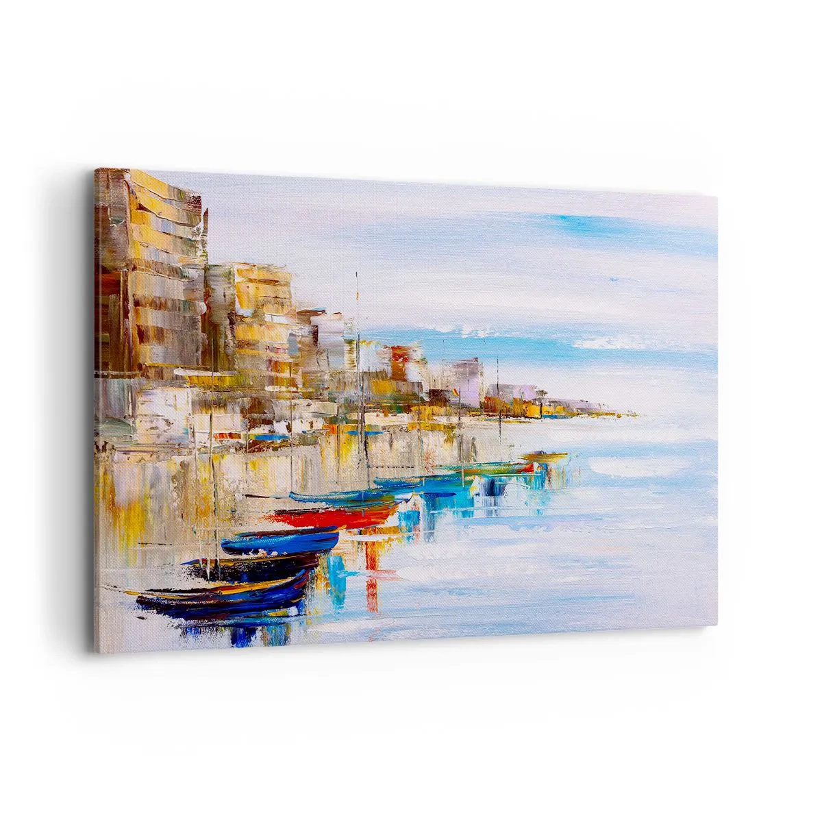 Tablou pe pânză - Port urban multicolor - 100x70 cm