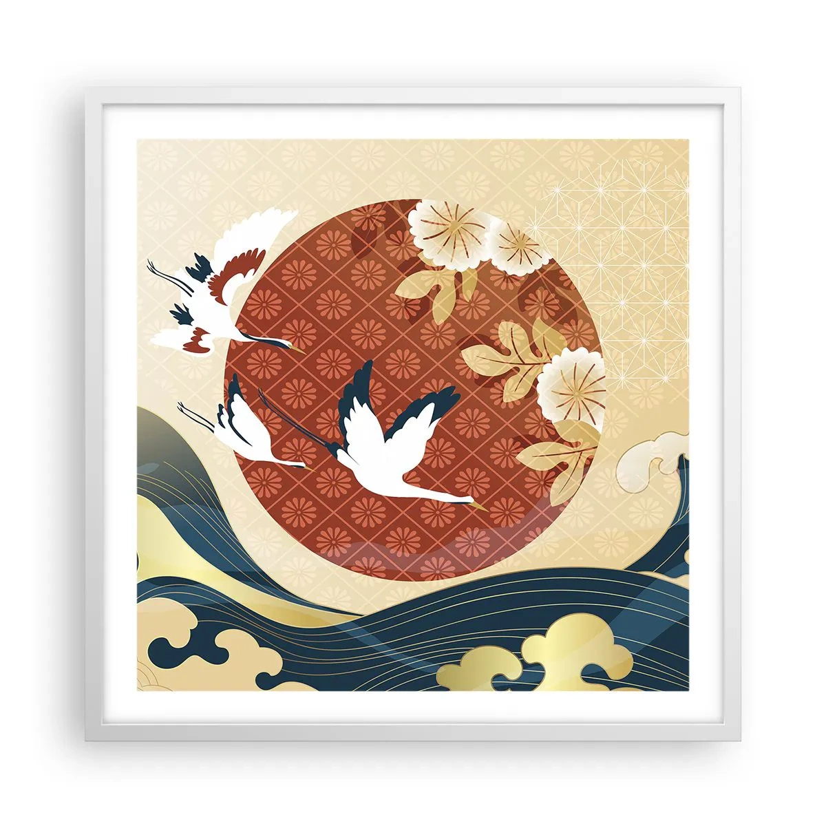 Poster în ramă albă - O fabulă japoneză - 60x60 cm