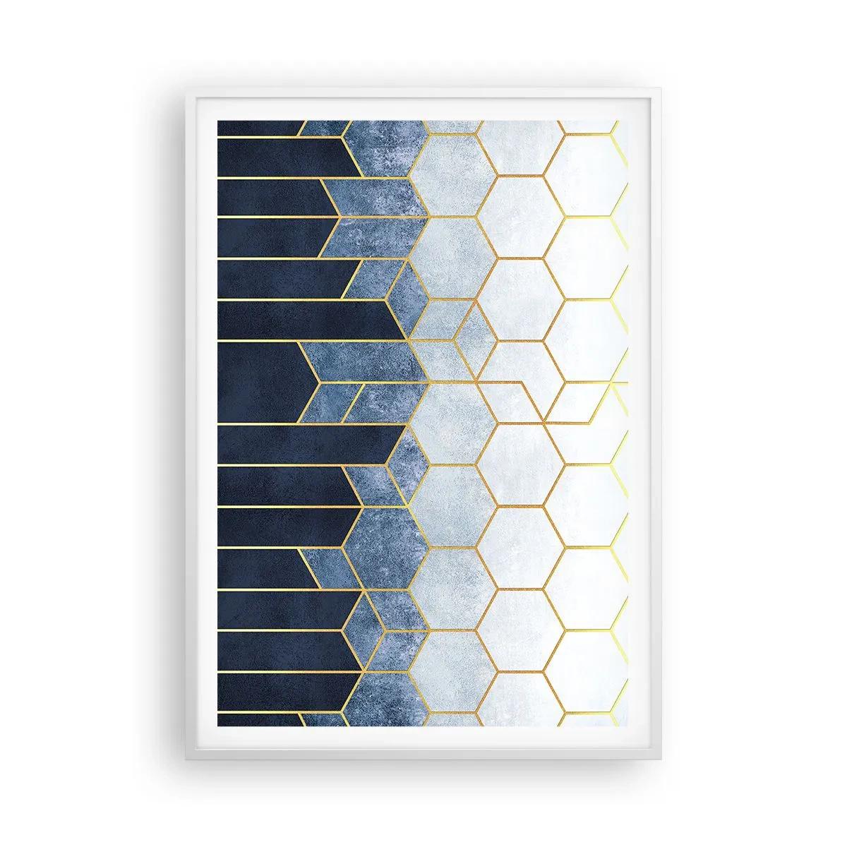 Poster în ramă albă - Compoziție în ritm sincopat - 70x100 cm