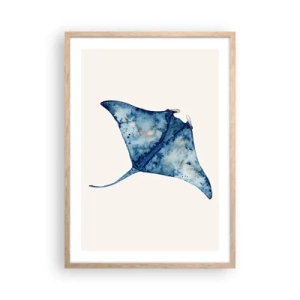 Poster în ramă de stejar deschis - Viața în albastru - 50x70 cm